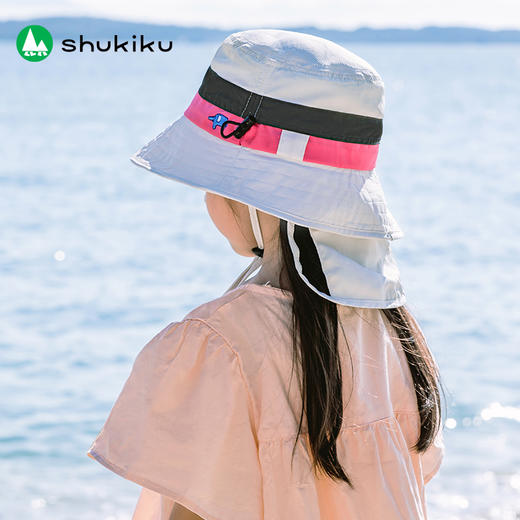 Shukiku 儿童防晒渔夫帽女童春夏防晒帽季防紫外线透气渔夫遮阳帽男1-10岁 商品图7