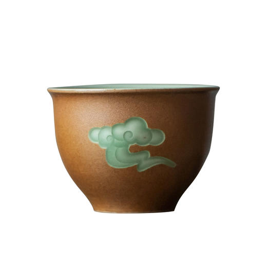 茶香记 龙泉青瓷手工双面釉祥云主人杯50ml曾光波梅子青茶杯品杯 商品图4