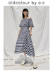 oldcolour【盛夏·胶囊系列】横条纹连衣裙夏一字领高腰设计BO23101127B 商品缩略图0