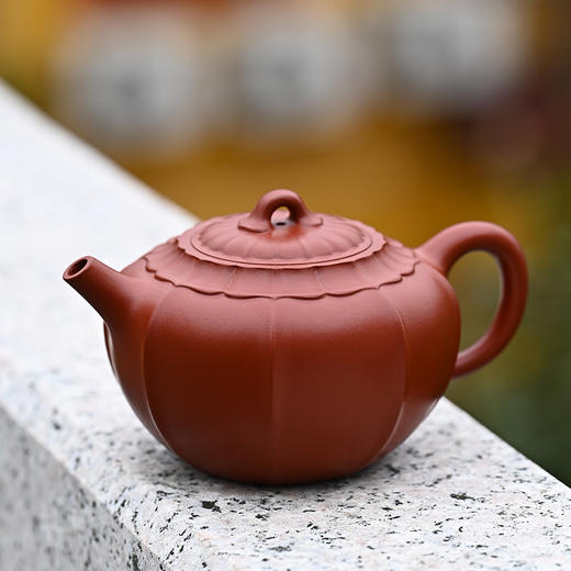 梵匠丨禅墩·唯心 家藏级优质朱泥 宜兴紫砂壶 嵇芳老师全手工制作 260cc 配礼盒证书   商品图1