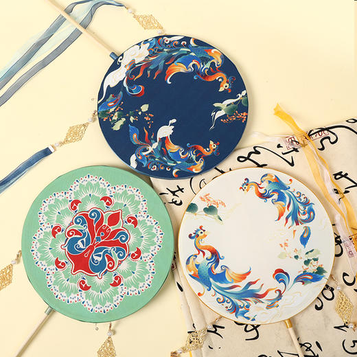 牛首山文创古风发光团扇汉服拍摄文创舞蹈生日礼物南京纪念品 商品图4