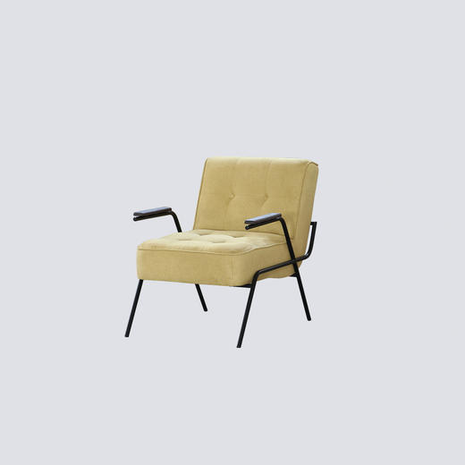 NS家居nsfurniture软包布艺PU拼接金属扶手椅单人沙发休闲椅NSAC-3200 商品图6