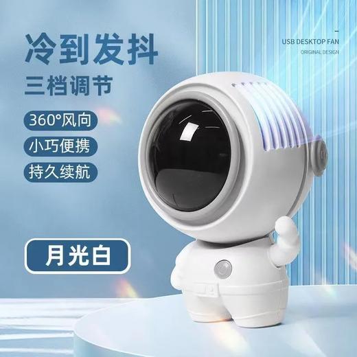 【2024新款太空人挂脖小风扇】 创意宇航员无叶静音风扇 桌面办公室家用USB充电迷你风扇 商品图0