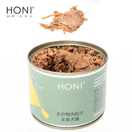 HONI和你主食罐头无谷鸭肉配方大型小型狗零食增肥营养湿粮195g*4 商品图1