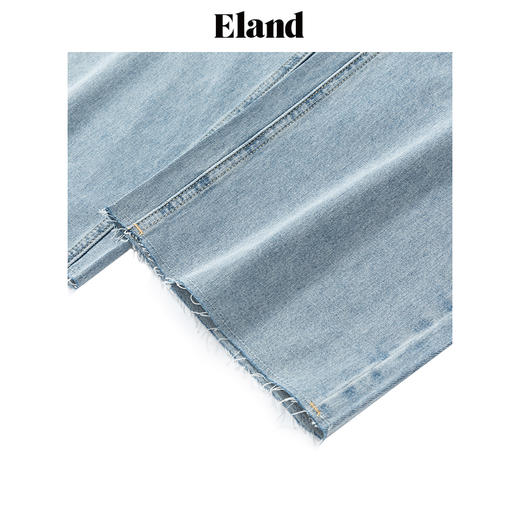 ELAND衣恋2022年夏款纯棉休闲直筒破洞牛仔裤EETJC25H5B 商品图4