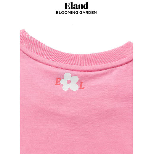 ELAND衣恋2022夏季新款休闲宽松圆领花卉图案T恤EERAC25Q1N 商品图2