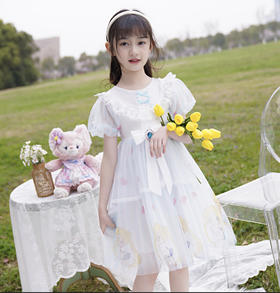 【甜美可爱】梦幻美少女网纱连衣裙，柔软亲肤，蓝粉2色可选，尺码110-150