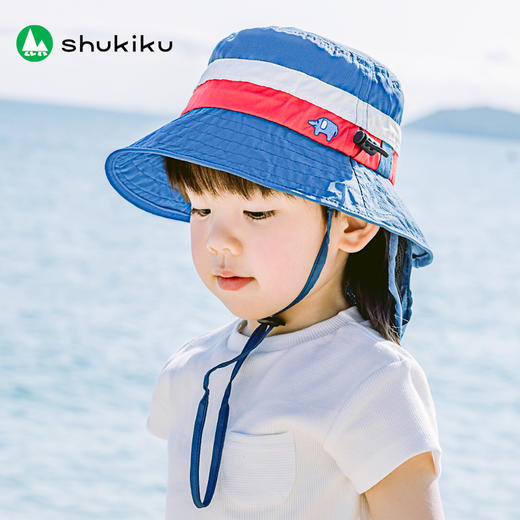Shukiku 儿童防晒渔夫帽女童春夏防晒帽季防紫外线透气渔夫遮阳帽男1-10岁 商品图1