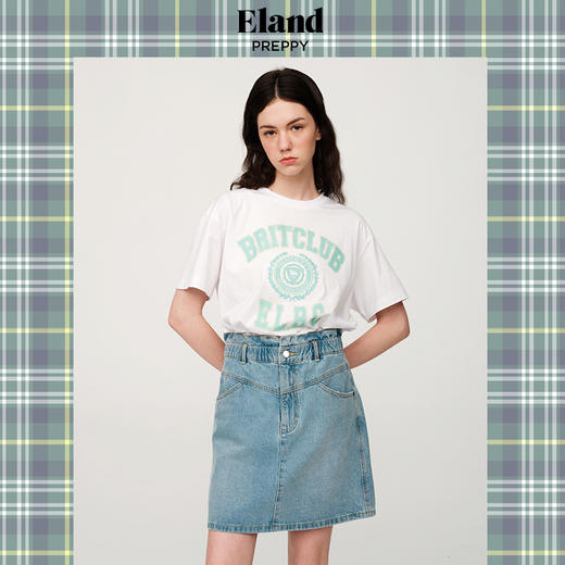 ELAND衣恋22夏时尚字母印花T恤EERAC25N1M 商品图0