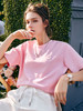 OLrain法式高级穿搭粉色短袖T恤女夏季2022年新款宽松设计感上衣 商品缩略图3