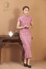 漫物记全棉连肩袖粉色条纹旗袍 商品缩略图5