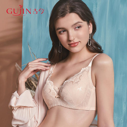 古今软钢圈内衣大码文胸大胸显小舒适包容侧收蕾丝0p202 商品图1