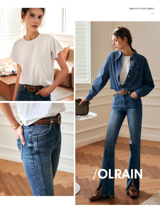 OLrain法式高级穿搭白色短袖t恤女夏季222新款显瘦刺绣打底上衣 商品图1