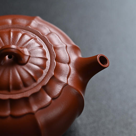 梵匠丨禅墩·唯心 家藏级优质朱泥 宜兴紫砂壶 嵇芳老师全手工制作 260cc 配礼盒证书   商品图5