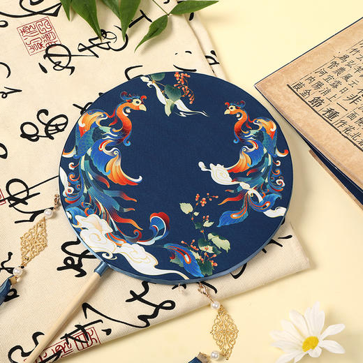 牛首山文创古风发光团扇汉服拍摄文创舞蹈生日礼物南京纪念品 商品图2