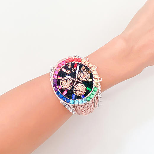 预售|纯手工饰品 毛线编织手表网红礼物 彩色款（不含盒子） .潮快闪[福利品] 商品图4