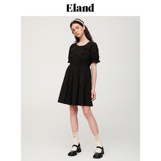 ELAND衣恋2022夏季新款法式初恋甜美泡泡袖少女短袖连衣裙EEOWC25N4M 商品图1