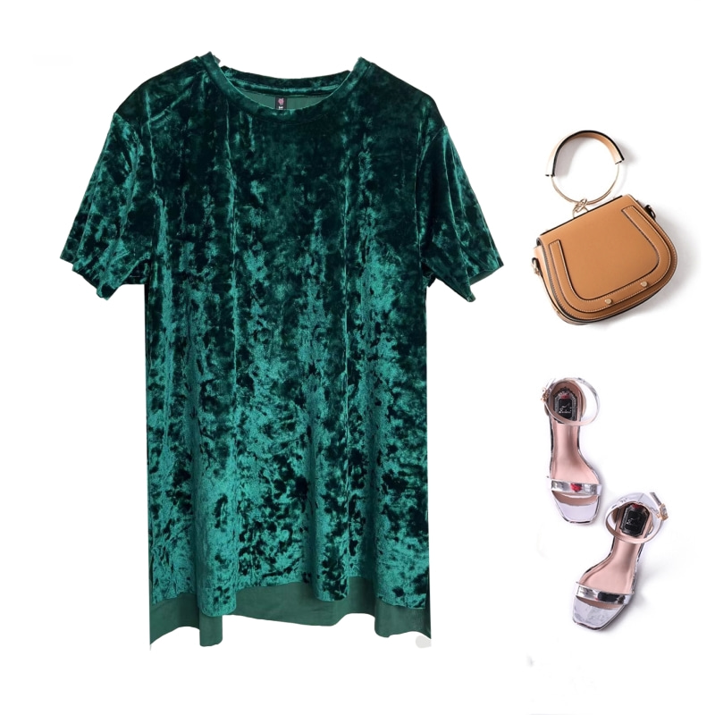 G7-1OPPOSITE金丝绒短袖上衣T恤