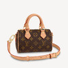【欧洲专柜直供】LOUIS VUITTON 路易·威登 NanoSpeedv经典老花帆布拼牛皮手提单肩斜挎包 百搭便携通勤女款棕色经典必入款 M81085 商品缩略图0