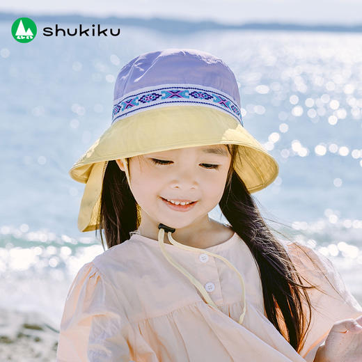 Shukiku 儿童防晒渔夫帽女童春夏防晒帽季防紫外线透气渔夫遮阳帽男1-10岁 商品图2