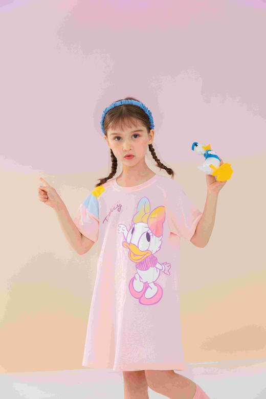 迪士尼童装 女童连衣裙宝宝洋气夏装公主裙儿童休闲风裙子女 商品图2