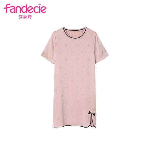 芬狄诗春夏睡衣女圆领薄款休闲家居短裙FL00300 商品图1