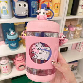 【品牌直发】【杯具熊冷萃吸管杯】550ml 夏季儿童学生防摔卡通杯 婴儿便携水壶