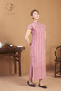 漫物记全棉连肩袖粉色条纹旗袍 商品缩略图3