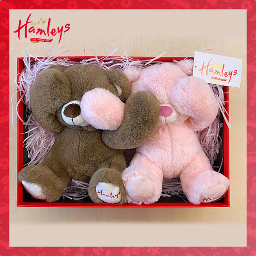 Hamleys 捂脸熊粉+棕 情人节礼盒 商品图0