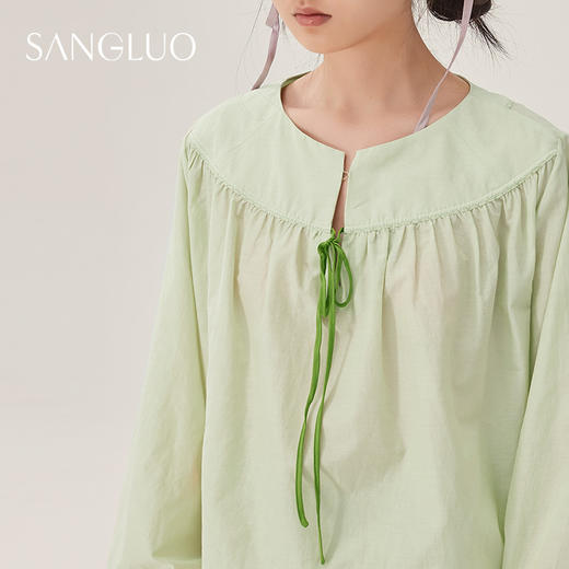 SANGLUO大橘大利桑蚕丝丝棉睡衣套装可外穿家居服 商品图3