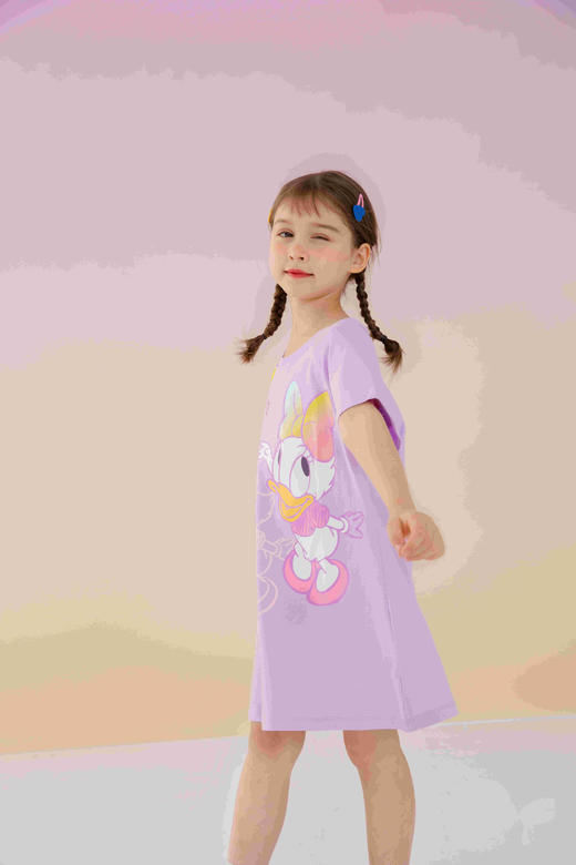 迪士尼童装 女童连衣裙宝宝洋气夏装公主裙儿童休闲风裙子女 商品图3