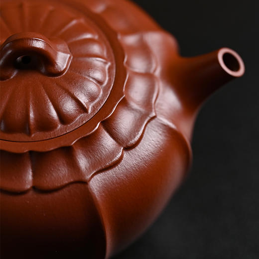 梵匠丨禅墩·唯心 家藏级优质朱泥 宜兴紫砂壶 嵇芳老师全手工制作 260cc 配礼盒证书   商品图3