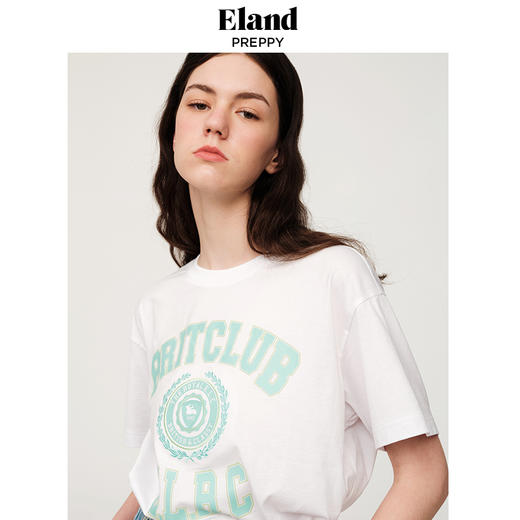 ELAND衣恋22夏时尚字母印花T恤EERAC25N1M 商品图3