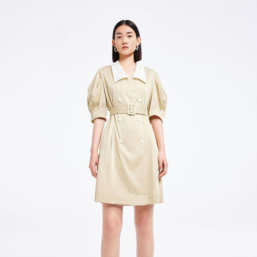 LILY2022夏新款女装气质通勤款别致撞色西装式连衣裙122240C7599 商品图0