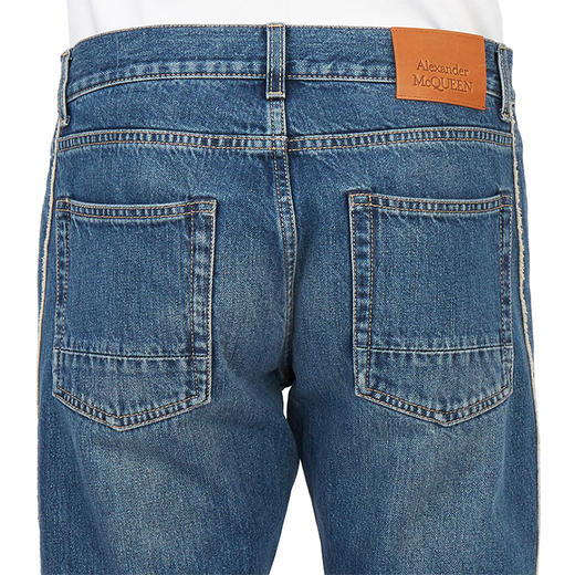 ALEXANDER MCQUEEN 亚历山大.麦昆 男士棉质休闲牛仔裤 蓝色 677771 QSY75 4001 商品图3