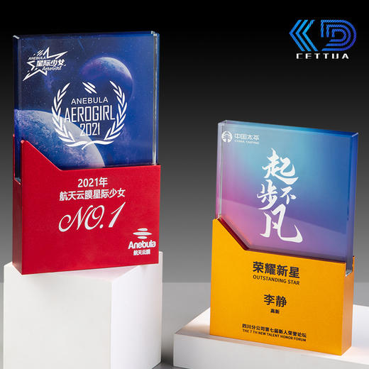 水晶奖杯定制定做金属创意儿童刻字比赛颁奖纪念品玻璃奖牌授权牌 商品图0
