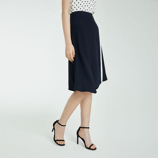 PRICH22年夏季新款高腰优雅设计感小众撞色A字半身裙PRWHC2406M 商品图1