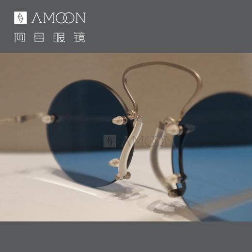 阿目& RIGARDS 无框椭圆镜片夸张的鼻梁设计 商品图3