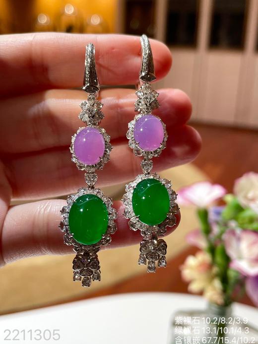 高定系列双色蛋面耳坠【2211305】具体价格微信咨询 商品图2