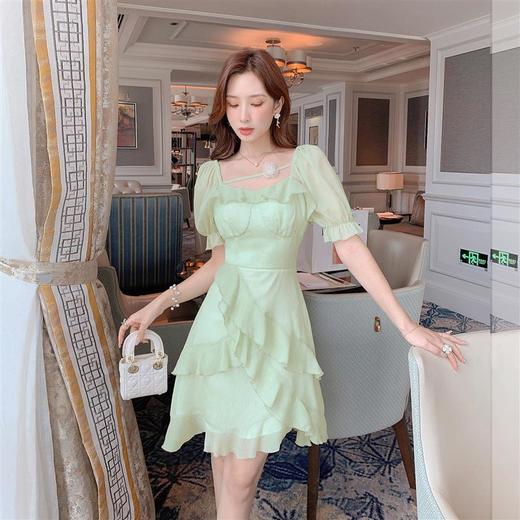 张心子【茉香千层】贵气优雅超仙连衣裙夏规则荷叶裙女 U2204098 商品图1