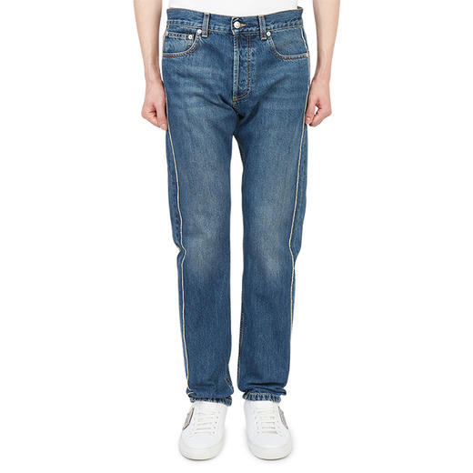 ALEXANDER MCQUEEN 亚历山大.麦昆 男士棉质休闲牛仔裤 蓝色 677771 QSY75 4001 商品图0