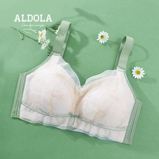 雅黛丽大胸显小聚拢收副乳防下垂大码内衣夏季薄款无钢圈女士文胸 商品图4