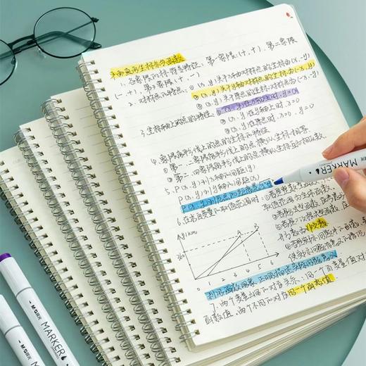 简约A4 PP面金属铁圈笔记横线本子高中学生课堂笔记办公会议记录日常随手记手账1本 商品图4