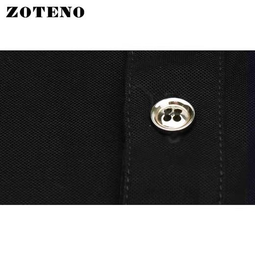 左天奴/ZOTENO 短袖T恤夏季翻领T商务时尚男装高档T金丝绣花A4E031 商品图3