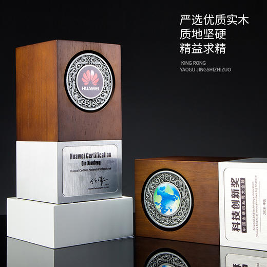 实木奖牌奖杯定制定做金属创意奖杯荣誉牌比赛活动颁奖纪念品奖品 商品图1
