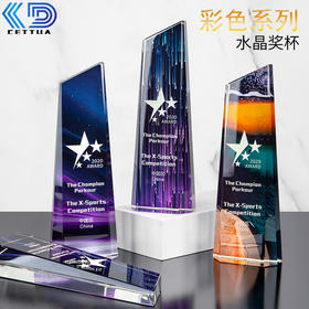 创意水晶奖杯定制定做奖牌刻字团队比赛冠军优秀员工颁奖纪念品