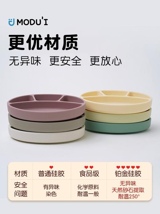 韩国进口modui一体式分隔吸盘儿童餐盘硅胶婴儿辅食碗 商品图4