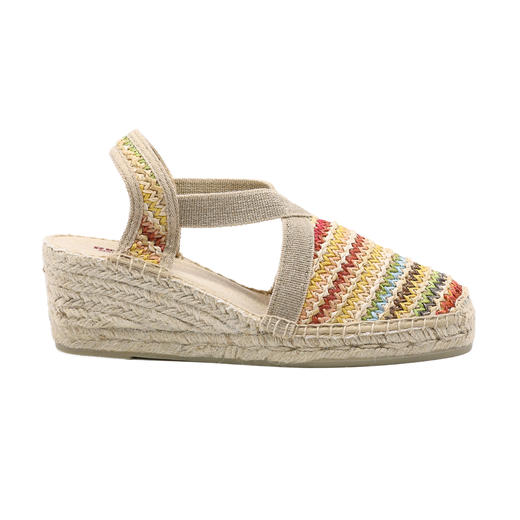 断码特价39码&40码——西班牙原产手工制作时尚轻便超舒适女款草编鞋301MA彩虹色 商品图0