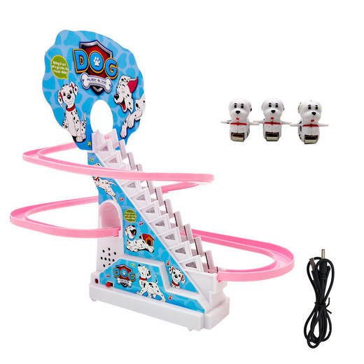 【网红小黄鸭萌趣自动爬梯】电动轨道滑滑梯音乐灯光益智拼装玩具 商品图3