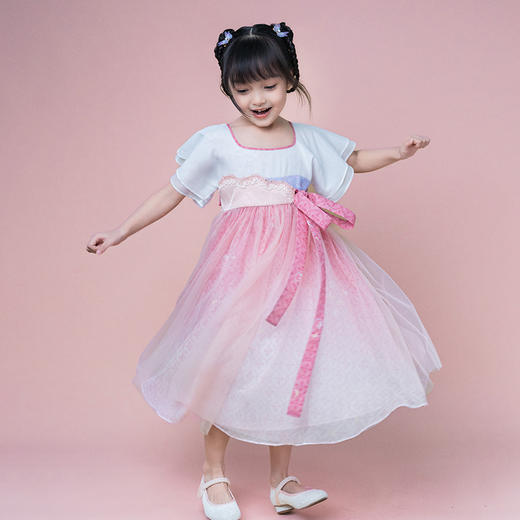 小嫒記春夏新款女童汉服国风中式时装周走秀款——徽音襦裙 商品图3